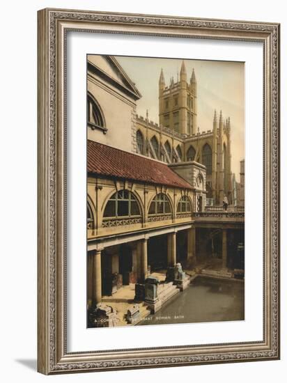 Great Bath, Roman Baths, Bath, Somerset, C1925-null-Framed Giclee Print