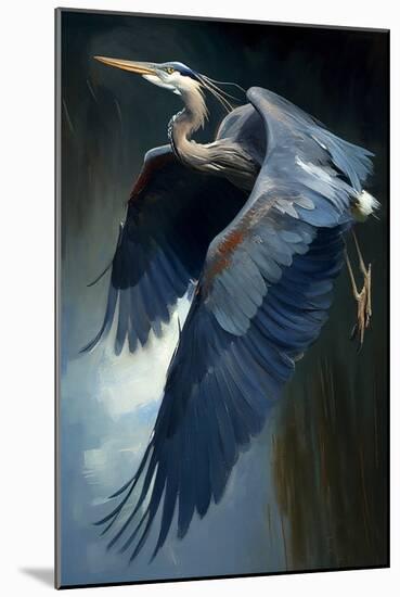 Great Blue Heron-Vivienne Dupont-Mounted Art Print