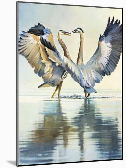 Great Blue Herons-Max Hayslette-Mounted Giclee Print