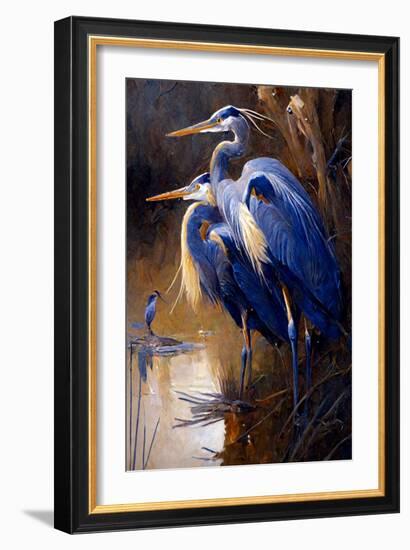 Great Blue Herons-Vivienne Dupont-Framed Art Print