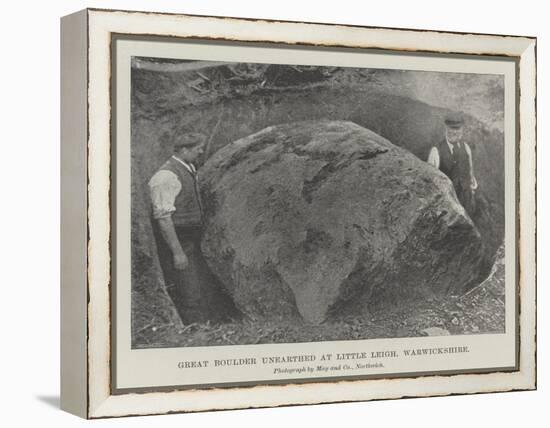 Great Boulder Unearthed at Little Leigh, Warwickshire-null-Framed Premier Image Canvas