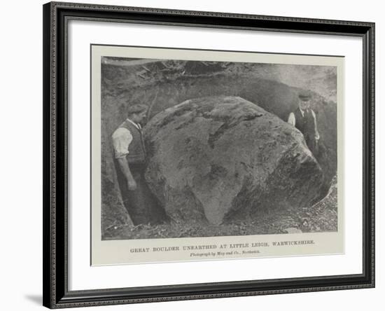 Great Boulder Unearthed at Little Leigh, Warwickshire-null-Framed Giclee Print