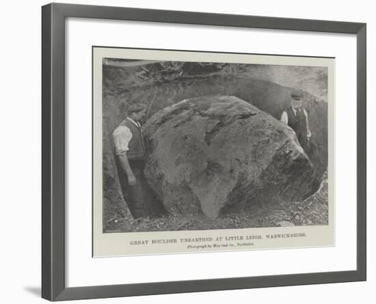 Great Boulder Unearthed at Little Leigh, Warwickshire-null-Framed Giclee Print