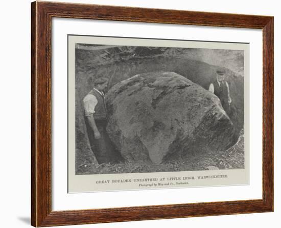 Great Boulder Unearthed at Little Leigh, Warwickshire-null-Framed Giclee Print