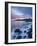 Great Britain, England, Northumberland, Dunstanburgh Castle, Sea, Stones, Dusk-Rainer Mirau-Framed Photographic Print