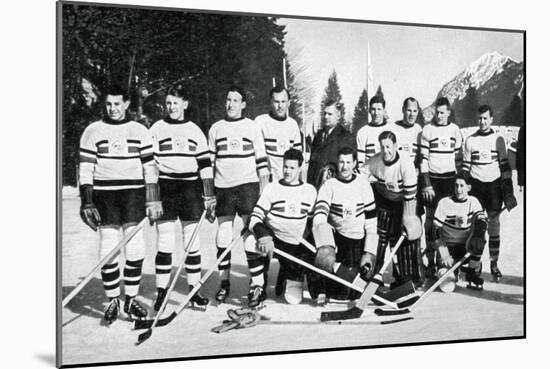 Great Britain Ice Hockey Team, Winter Olympic Games, Garmisch-Partenkirchen, Germany, 1936-null-Mounted Giclee Print