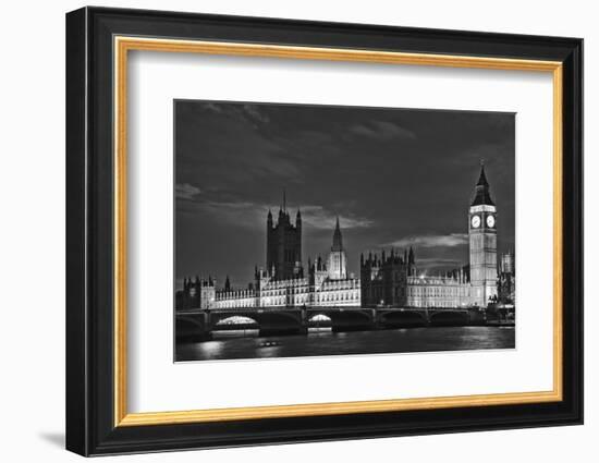 Great Britain, London. Dusk on Big Ben and the Houses of Parliament-Dennis Flaherty-Framed Photographic Print