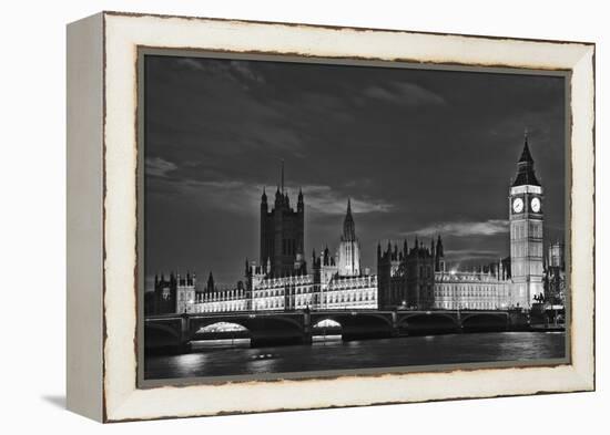 Great Britain, London. Dusk on Big Ben and the Houses of Parliament-Dennis Flaherty-Framed Premier Image Canvas