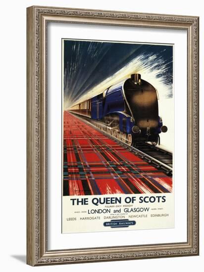 Great Britain - Queen of Scots Pullman Train British Railways Poster-Lantern Press-Framed Art Print