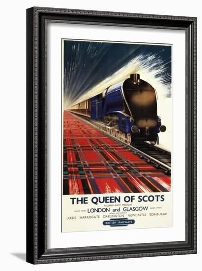 Great Britain - Queen of Scots Pullman Train British Railways Poster-Lantern Press-Framed Art Print