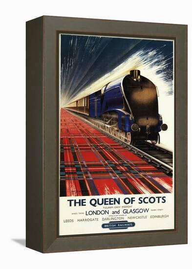 Great Britain - Queen of Scots Pullman Train British Railways Poster-Lantern Press-Framed Stretched Canvas