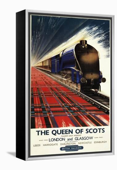 Great Britain - Queen of Scots Pullman Train British Railways Poster-Lantern Press-Framed Stretched Canvas