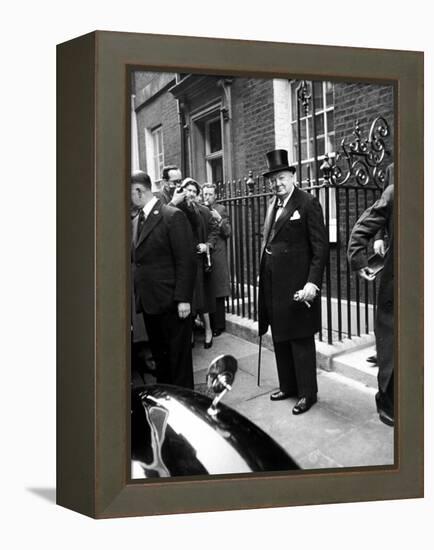 Great Britain's Prime Minister Winston Churchill Leaving His Home-Carl Mydans-Framed Premier Image Canvas