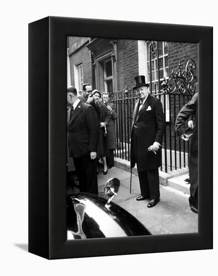 Great Britain's Prime Minister Winston Churchill Leaving His Home-Carl Mydans-Framed Premier Image Canvas