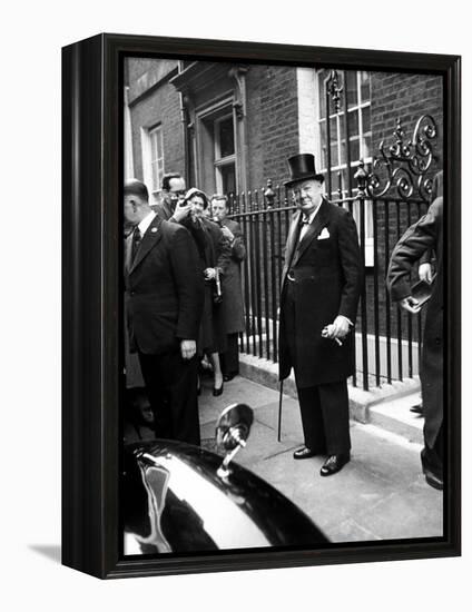 Great Britain's Prime Minister Winston Churchill Leaving His Home-Carl Mydans-Framed Premier Image Canvas