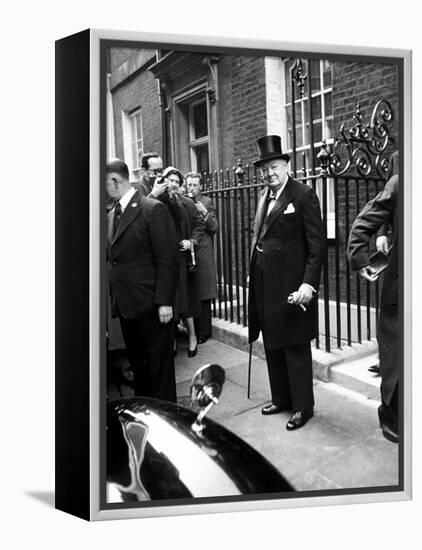 Great Britain's Prime Minister Winston Churchill Leaving His Home-Carl Mydans-Framed Premier Image Canvas