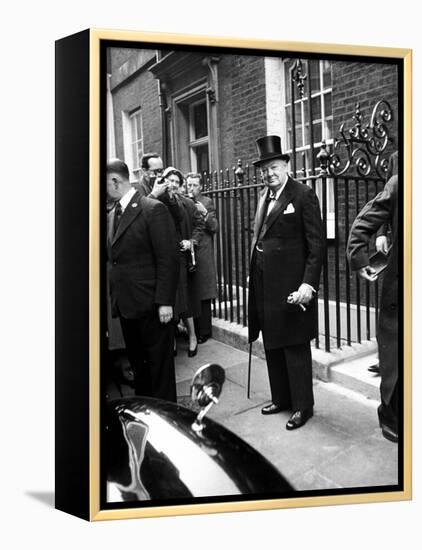 Great Britain's Prime Minister Winston Churchill Leaving His Home-Carl Mydans-Framed Premier Image Canvas