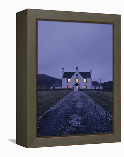 Great Britain, Scotland, Country House, Windows, Illumination, Evening-Thonig-Framed Premier Image Canvas