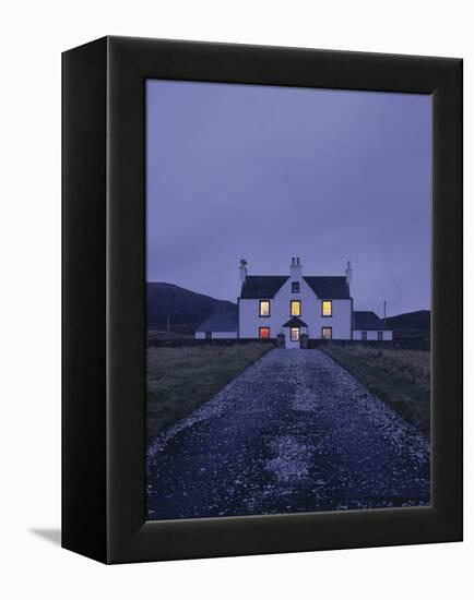 Great Britain, Scotland, Country House, Windows, Illumination, Evening-Thonig-Framed Premier Image Canvas