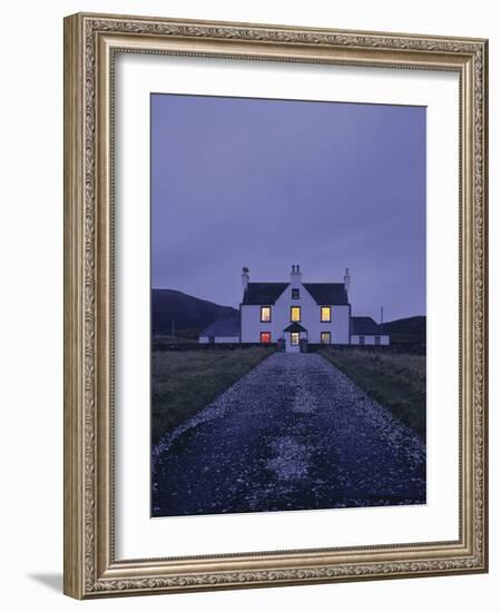 Great Britain, Scotland, Country House, Windows, Illumination, Evening-Thonig-Framed Photographic Print