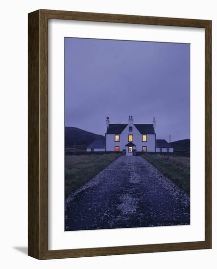 Great Britain, Scotland, Country House, Windows, Illumination, Evening-Thonig-Framed Photographic Print