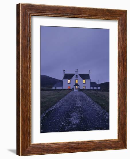 Great Britain, Scotland, Country House, Windows, Illumination, Evening-Thonig-Framed Photographic Print