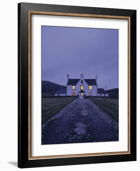 Great Britain, Scotland, Country House, Windows, Illumination, Evening-Thonig-Framed Photographic Print