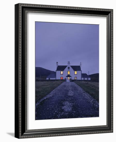 Great Britain, Scotland, Country House, Windows, Illumination, Evening-Thonig-Framed Photographic Print