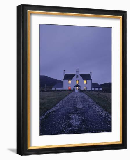 Great Britain, Scotland, Country House, Windows, Illumination, Evening-Thonig-Framed Photographic Print