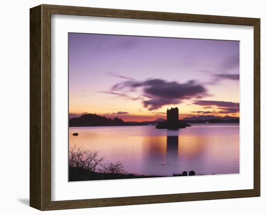 Great Britain, Scotland, Strathclyde, Loch Linnhe, Castle Stalker, Evening Mood-Thonig-Framed Photographic Print