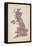 Great Britain UK City Text Map-Michael Tompsett-Framed Stretched Canvas