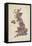 Great Britain UK City Text Map-Michael Tompsett-Framed Stretched Canvas