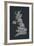 Great Britain UK City Text Map-Michael Tompsett-Framed Art Print