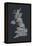 Great Britain UK City Text Map-Michael Tompsett-Framed Stretched Canvas