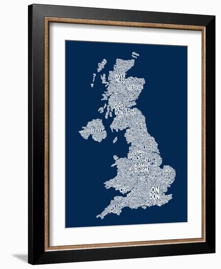 Great Britain UK City Text Map-Michael Tompsett-Framed Art Print