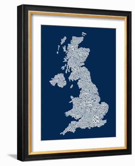 Great Britain UK City Text Map-Michael Tompsett-Framed Art Print