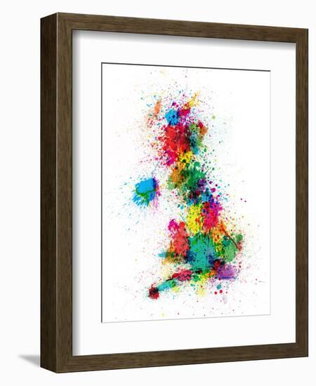 Great Britain UK Map Paint Splashes-Michael Tompsett-Framed Art Print