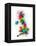 Great Britain UK Map Paint Splashes-Michael Tompsett-Framed Stretched Canvas