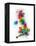 Great Britain UK Map Paint Splashes-Michael Tompsett-Framed Stretched Canvas