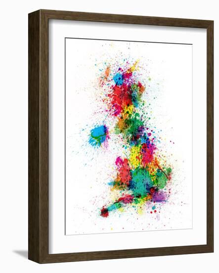 Great Britain UK Map Paint Splashes-Michael Tompsett-Framed Art Print