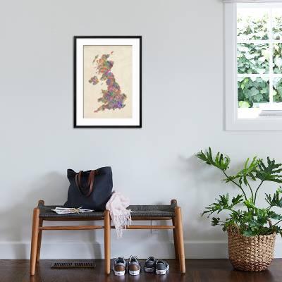 Great Britain United Kingdom City Text Map Art Print Michael Tompsett Art Com