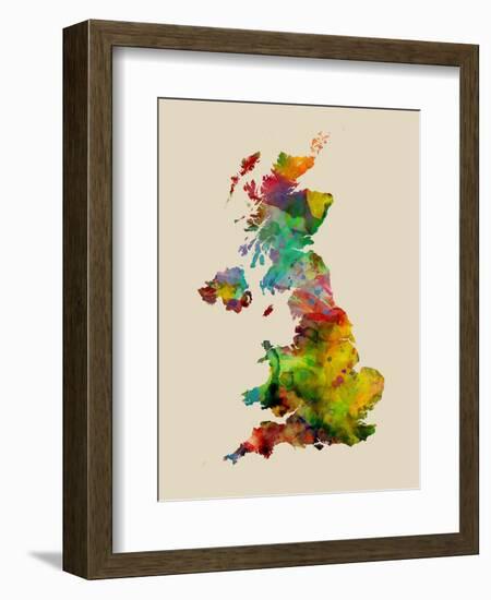 Great Britain Watercolor Map-Michael Tompsett-Framed Art Print