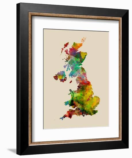 Great Britain Watercolor Map-Michael Tompsett-Framed Art Print