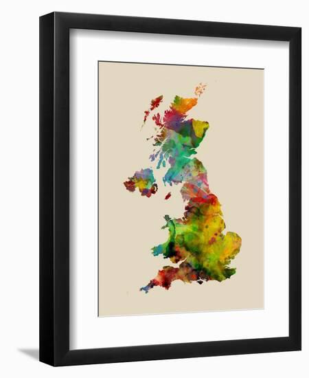 Great Britain Watercolor Map-Michael Tompsett-Framed Art Print