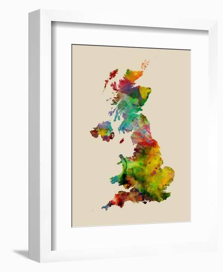 Great Britain Watercolor Map-Michael Tompsett-Framed Art Print