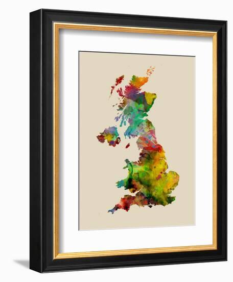 Great Britain Watercolor Map-Michael Tompsett-Framed Art Print