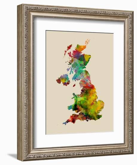 Great Britain Watercolor Map-Michael Tompsett-Framed Premium Giclee Print