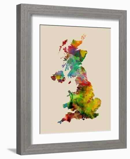 Great Britain Watercolor Map-Michael Tompsett-Framed Art Print