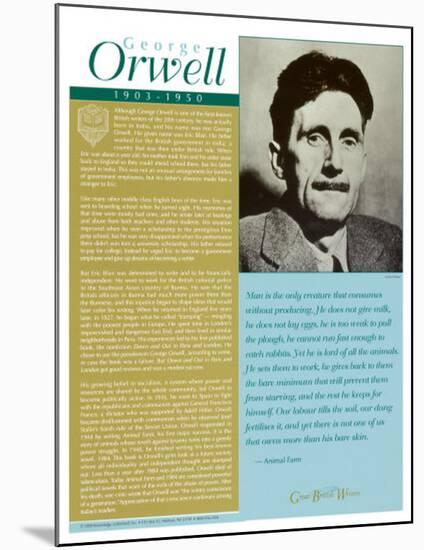 Great British Writers - George Orwell-null-Mounted Art Print