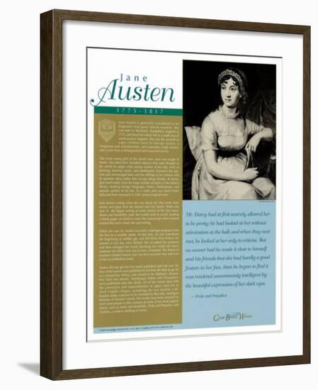 Great British Writers - Jane Austen-null-Framed Art Print